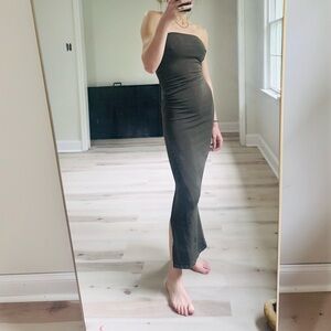 DISSH Carrie Olive Ruched Maxi Dress